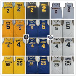 2 Jor dan Poole Jalen Rose Basketball Jerseys Jace Howard Glen Rice Jerseys Chirs Webber RJ Barrett Paolo Banchero NCAA Michigan Wolverines Stitched College Jersey