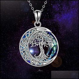 Pendant Necklaces Pendants Jewelry Tree Of Life Cremation Urn Necklace Keepsake Ashes Hair Memorial Locket Circle Crystal Drop Delivery 20
