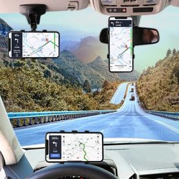 HUD Car Mobile Phone Holder 360 Degree Stand In Dashboard Rear View Mirror Sunshade Baffle Phone Holders GPS Mount Support