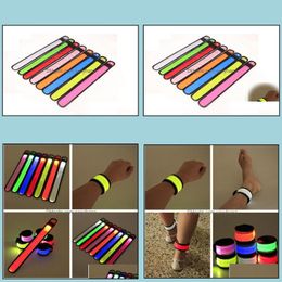 Slap Snap Bracelets Jewellery New Nylon Led Sports Wrist Strap Bands Wristband Outdoor Night Light Flash Bracelet Glowing Flare Party Concer