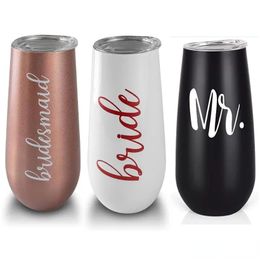 6oz Wine Tumbler Mug Insulated Vaccum Cup Stainless Steel Glass Water Beer Mugs 20 Colours Choose