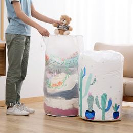 Clothing & Wardrobe Storage Large Waterproof Quilt Bag Moisture Proof Dust Sorting Clothes Luggage Moving Cylinder Toy OrganizerClothing