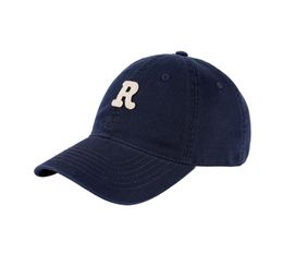 Classic Ball Cap Team Embroidered Letter R Snapback Caps Adjustable Sunhat Letter Sun Protection Hat Metal Buckle Black White Navy Pink