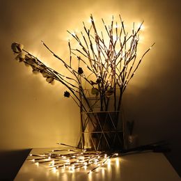 Year Fairy Light String 20 LED Simulation Willow Tree Branch Christmas Garland Lights Xmas Decorations for Home Y201020