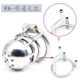 NXY Chastity Device Men's Through Hole Pa Puncture 316l Stainless Steel Lock Kidding Zone[bridge]series 03 0416