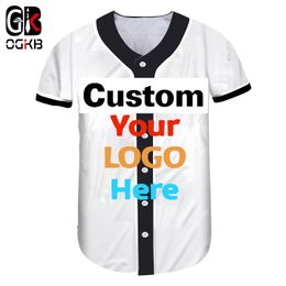 Custom Your Own Design Print 3d DIY Button T shirts Summer Short Sleeve Baseball Shirts For Women Cardigan Clothes drop 220707