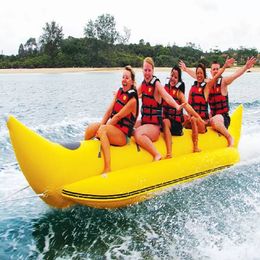 Spashg Другие мероприятия поставляют надувные банановые лодки 5 человек, играющих на пляжном серфинговом езде на водных играх водные игрушки лето необходимые инвентаризации оптом