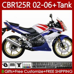 Bodywork +Tank cover For HONDA 125CC CBR-125R CBR 125 R CC CBR125R 02 03 04 05 06 Body 124No.60 CBR-125 CBR 125R 2002 2003 2004 2005 2006 CBR125RR 02-06 Fairing White red