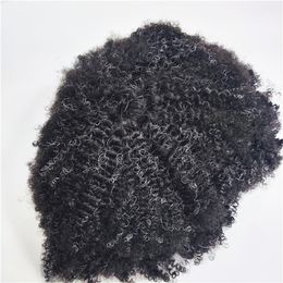 #1b20 6mm wave hair replacement Indain virgin human hair all hand tied PU base toupees for black men in America fast express delivery