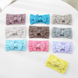 New Floral Printing Nylon Baby Headband Turban Newborn Ribbed Cable Knit Bow Nylon Headband for Kid Girl Nylon Headwrap