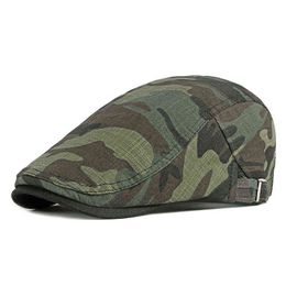 2022 Casual Camouflage Hat For Men Breathable Cotton Berets Spring Summer Thin Flat Peak Caps Women Cabbie Newsboy Sun Hat J220722