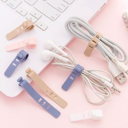 Silicone Reusable Fastening USB Cable Strap Tape Soft Wire Organizer Management Earphone Cable Date Cables Tie Cord Winder