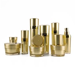 5/10/15/20/30/50g Empty Refillable Gold Cone Acrylic Cream jar 15/30/50/80/120ml Lotion Pump Spray Bottles for Eye Cream Essential oil Skin Care Items Perfume