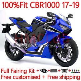 OEM Body +Tank For HONDA CBR 1000 CBR1000 RR CC 1000CC 17-19 Bodywork 13No.127 CBR1000CC CBR1000RR 17 18 19 CBR 1000RR 2017 2018 2019 Injection Mold Fairing factory blue