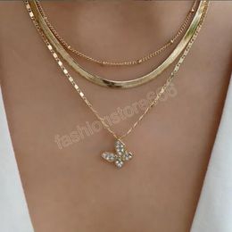 Gold Color Thin Chain Bead Necklace for Women Vintage Multi-layer Necklaces Chain On Neck Fashion Jewelry Gifts