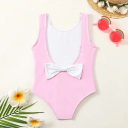 Girls One-Piece kid Bikini Kids Swimsuit baby Swimwear One-Pieces luxury With letters Strawberry Bow One-Pieces Beachwear Bathing Suit Swim 90-120 Pink