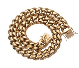 14mm MEN'S MIAMI CHAIN 30" AND 8.66"BRACELET 14K GOLD PLATED