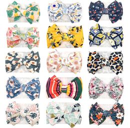 INS European and American baby Flowers Watermelon Pineapple Print Bow headband baby girl elegant hair bows accessories