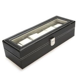 6 Wrist Watches Box Storage Case Window Organiser for Save Jewellery Display Holder Men s 220624