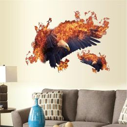 Wall Stickers Personality Flame Eagle Sticker Study Bedroom Decoration Art Mural Kids Room DecorationWall