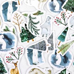 Gift Wrap 45Pcs/box Mist Forest Animals Sticker Diy Bottle Year Gifts Decoration Envelope Label Cookie Bags Stickers