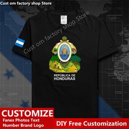 Honduras Country T shirt Custom Jersey Fans DIY Name Number Brand Tshirt High Street Fashion Hip Hop Loose Casual T shirt 220616gx