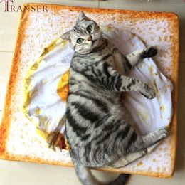 Transer Funny Toast Bread Fried Eggs Pet Dog Cat Mats Puppy Bed Egg Shape Pet Blanket Kittens Cats Puppies Beds 912 201124
