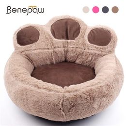 Benepaw 4 Colours Quality Sofas For Dogs Paw Shape Washable Sleeping Dog Bed House Soft Warm Wear Resistant Pet Bed Cat Puppy 201222