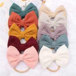 Hair Accessories Baby Girls Elastic Bows Headband Soft Cotton Fashion Princess Bowknot Band Born Toddler Kids Headwear DropHair