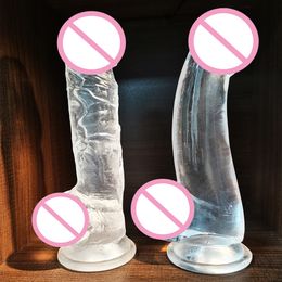 Vanasa 7.8In/20cm Female Realistic Dildo Penis Jelly Silicone With Suction Cup Cristal Real sexy Toy For Women Beauty Items