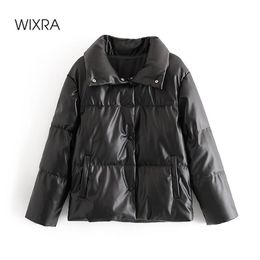 Wixra Winter Womens Parkas Casual Thicken Warm Cotton Jackets Coat Female Solid Classic Outwear Waterproof Jacket Street Wear 201127