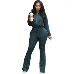 Women's Two Piece Pants VBPB 2022 Autumn Winter High-end Regular Casual Solid Overalls Young Full Sleeve Long Boot Cut Slim Women 2 Set
