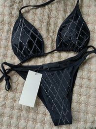 Sexy Desginer Swimwear For Women T-Back Bikinis Swimsuit With Crystal Brand Swim Skirt Beach One-Piece Suits S-Xl 306431