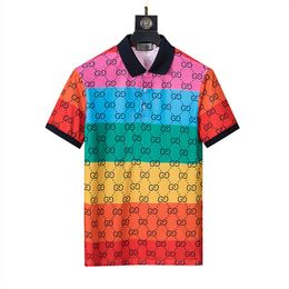 2022 designer stripe polo shirt t shirts snake polos bee floral mens High street fashion horse polo luxury T-shirt p00031