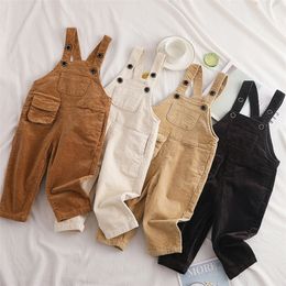 YATFIML Children Kids Pants 0- Boys Girls Overalls Corduroy Jumpsuits Romper Infant Clothing Outfits Pants LJ201203