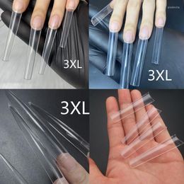 False Nails XXXL Coffin Tips Straight Extra Long Square Nail Tip Stiletto No C Clear 3XL Half Cover/Full Cover Prud22