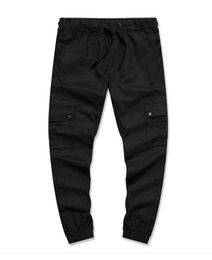 Mens Cargo Pants Streetwear Solid Colour Joggers Men Harem Spring Autumn Casual Sweatpants Multi-pockets Trousers