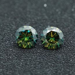 Lose Diamanten Karat D Farbe VVS runder gelbgrüner Moissanit-Stein für DIY-Schmuck 100% bestandener Diamant-Stifttest Gra MoissanitLoose