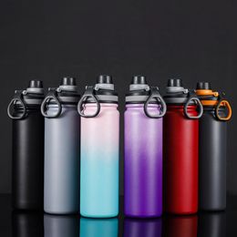 Tumbler tazze da esterno Sport Sport di grande capacità in acciaio inossidabile thermos bottiglia d'acqua isolata con bocca larga