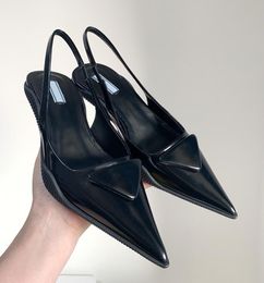 scarpe eleganti eleganti sandali estivi a triangolo in pelle spazzolata scarpe da donna décolleté con cinturino alla caviglia calzature di lusso da donna con tacchi alti per feste di nozze