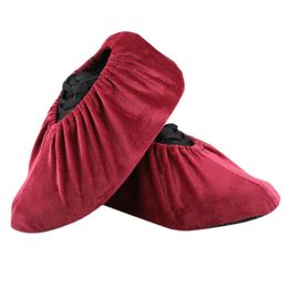 Solid Colour Velvet Washable Elastic Adult Shoes Covers Reusable Dust-proof Portable Overshoes Home Floor Cleaning Accessories