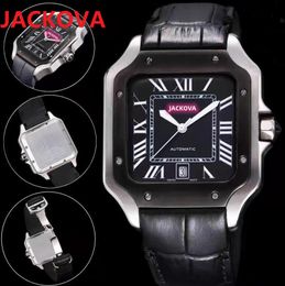 Square Roman Dial Mens Automatic Mechanical Watches 40MM 904L Stainless steel genuine leather Luminous Self-wind 5tm Waterproof wristwatch Accessories Gifts