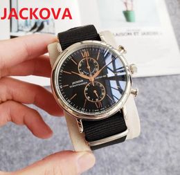Famous all dials working classic designer watch stopwatch 44mm Luxury Fashion Full Functional Men Watches Large dial man quartz clock nylon fabric strap