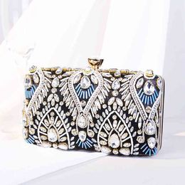 2022 new factory direct sale ladi bead embroidery clutch drs banquet dinner bag ladi clutch evening bags