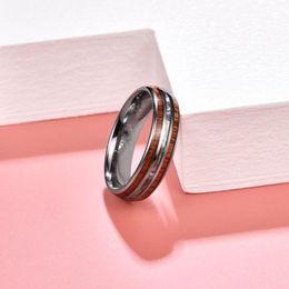 Wedding Rings 6mm Hawaiian Koa Wood And Abalone Shell Tungsten Carbide For Women MenWedding Lois22258Y