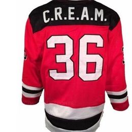 Nik1 Custom Men Youth women Nik1 tage #36 C.R.E.A.M. CREAM Chambers Killer Bees DEVILS Hockey Jersey Size S-5XL or custom any name or number