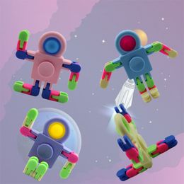 Fidget Toys Astronaut Tracks Spinner Finger Sensory Toys Game Snake Puzzles For Teen Kid Adult Stress Relief Party Fillers Favours Gifts