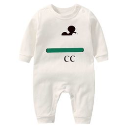 Auf lager Neugeborenen Baby Strampler Mädchen und Jungen Langarm Frühling Baumwolle Kleidung Marke Brief Drucken Säuglingsspielanzug cartoon-muster Kinder ourfits 0-18M