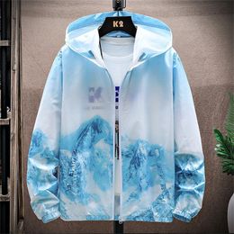 Summer Hooded Jacket Men Waterproof Sun Protection Clothing Fishing Hunting Clothes Male Quick Dry Skin Windbreaker Size4XL 220811