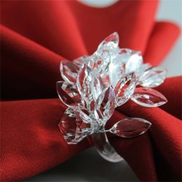 Acrylic flower napkin ring decoration napkin holder for wedding 12 pcs qn19052202 T200523